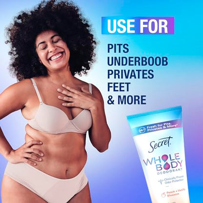 Secret, Whole Body Deodorant, Aluminum Free, Invisible Cream, Unscented, 3 Oz (85 G) - Bellso