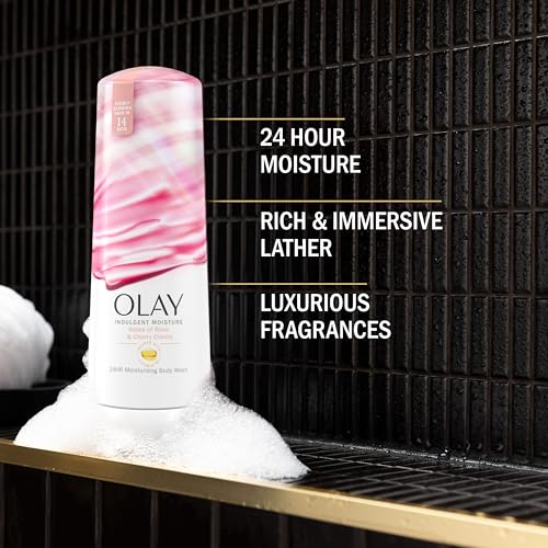 Olay Indulgent Moisture Women S Body Wash  Notes of Rose and Cherry  for All Skin Types  20 Fl Oz - Bellso