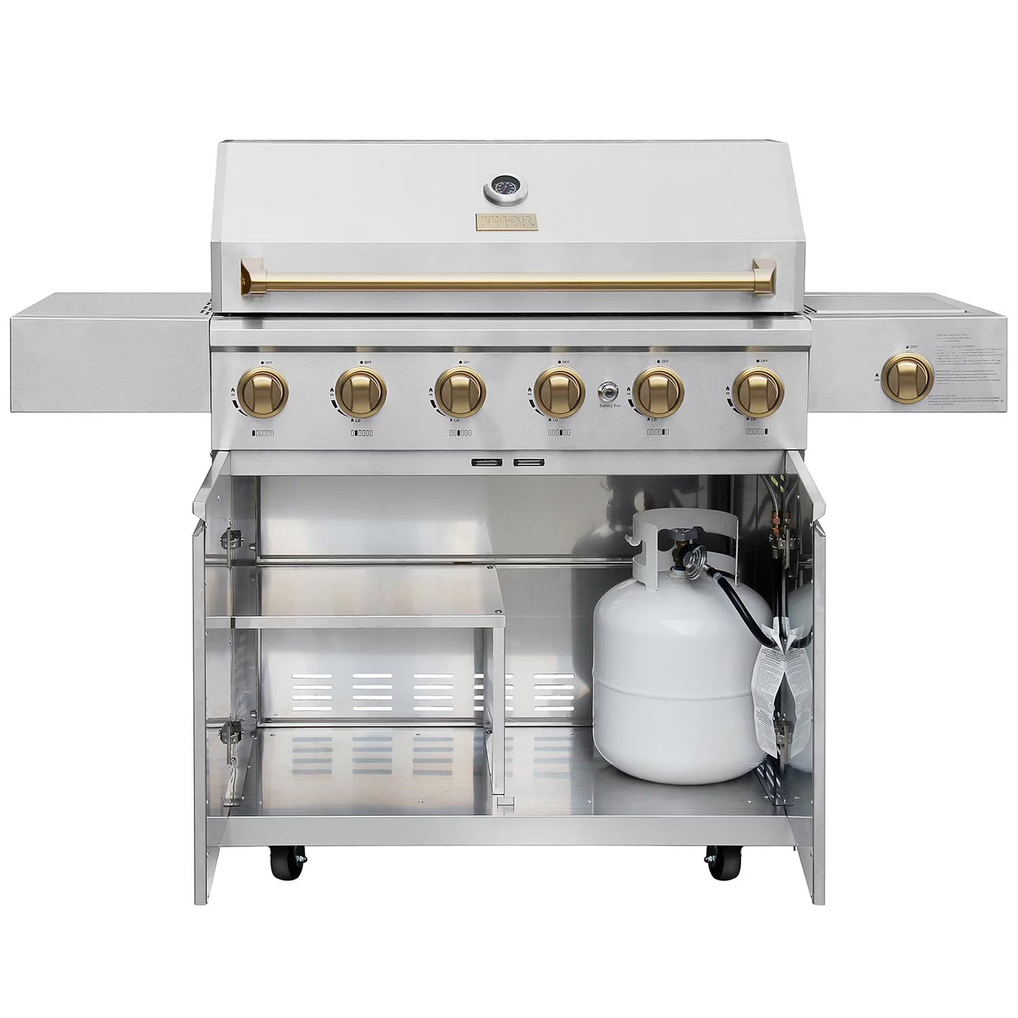 Gordon Ramsay Collections (STORE DISPLAY USED)THOR Kitchen Outdoor Stainless Steel 6-Burner Gas Grill w/ Cover