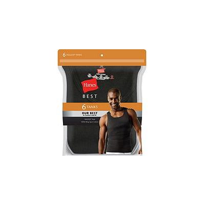 Hanes Best Men S Tagless 100% Cotton Tank Top 6 Pack (Black/Grey  2XL) - Bellso