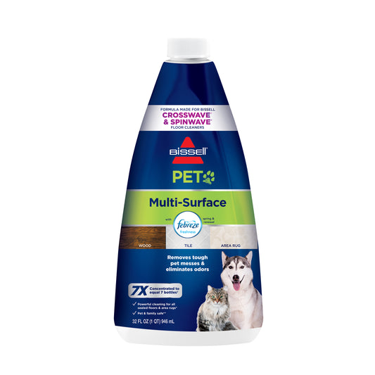 BISSELL 32 Fl Oz Multi Surface Pet Formula Cleaner: Carpet & Tile Solution, Phosphate-Free, Spring Scent - Bellso