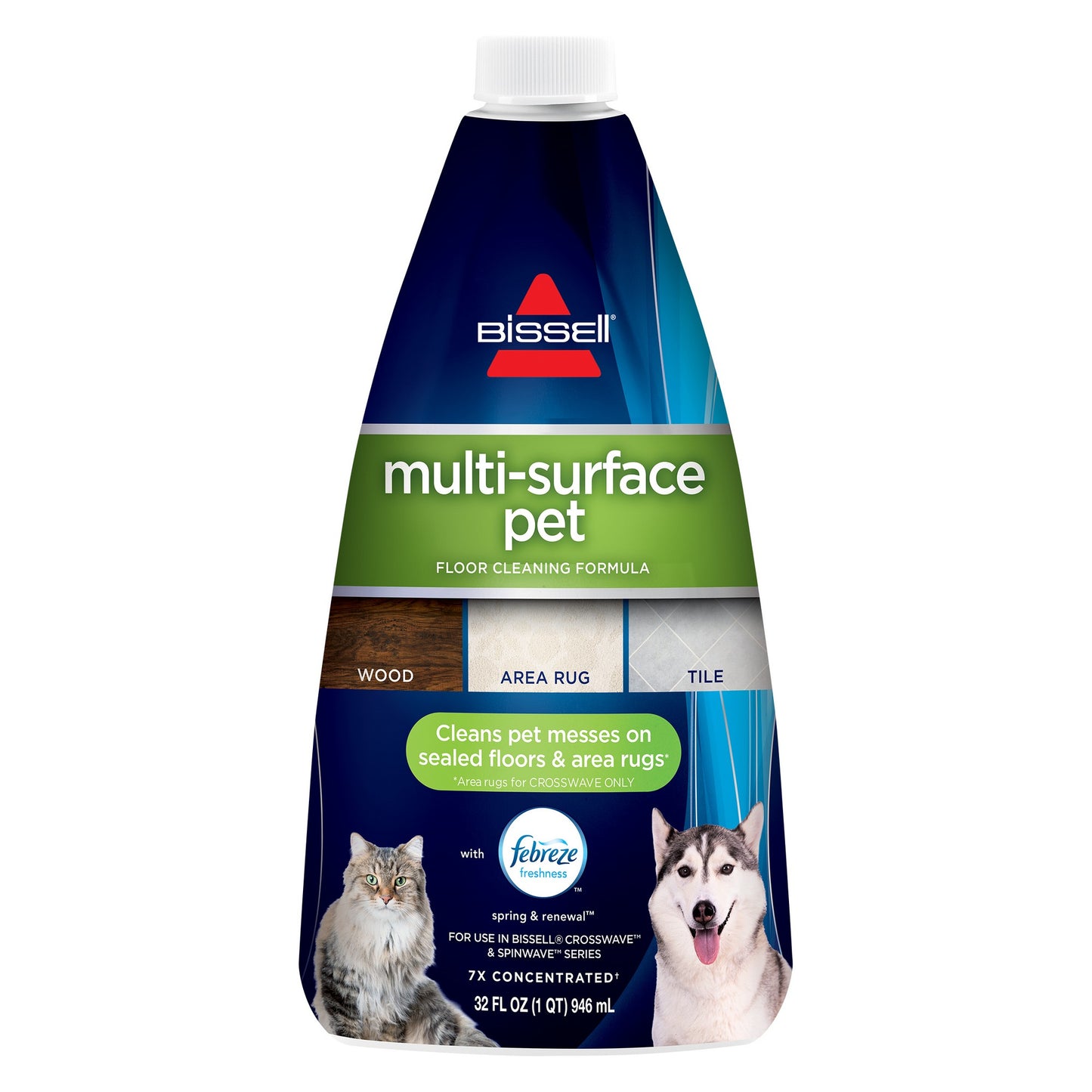 BISSELL 32 Fl Oz Multi Surface Pet Formula Cleaner: Carpet & Tile Solution, Phosphate-Free, Spring Scent - Bellso