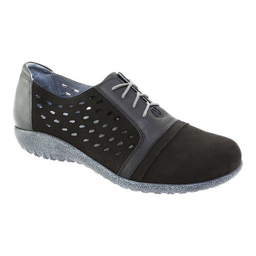 Naot Lalo Women's Shoes Black Velvet Nubuck/Jet Black Leather Combo : EU 41 (US Women's 10) M - Bellso