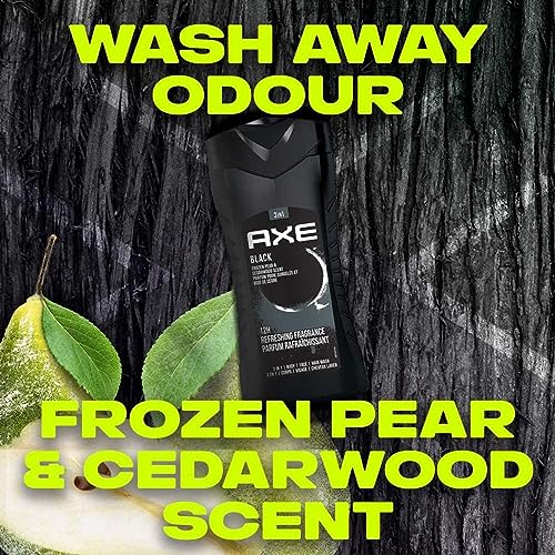AXE Black- Frozen Pear & Cedarwood Scent 3 in 1 Body Wash| Face Wash| Hair Wash - Bellso