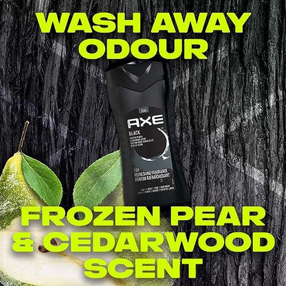 AXE Black- Frozen Pear & Cedarwood Scent 3 in 1 Body Wash| Face Wash| Hair Wash - Bellso