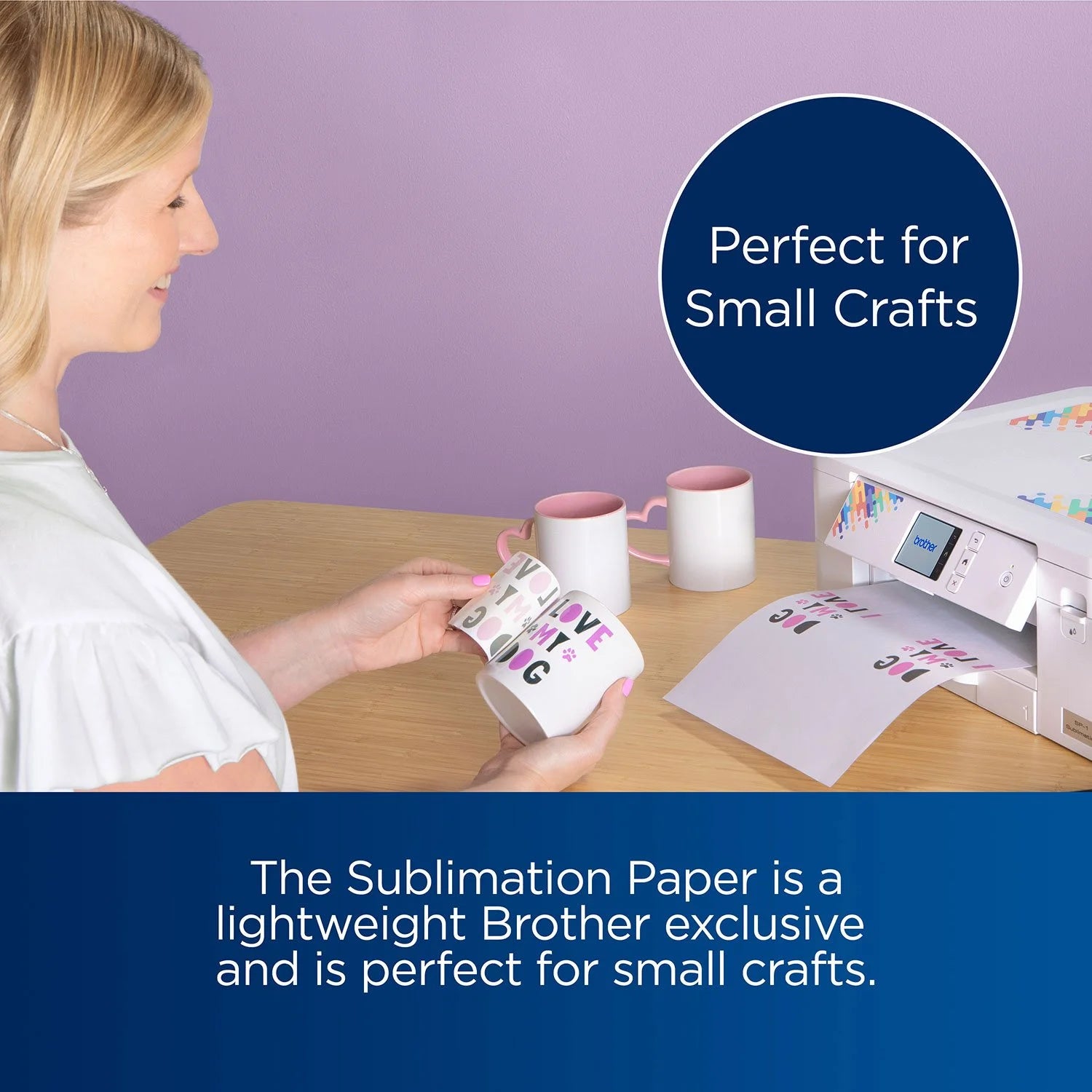 Brother Sublimation Printer, 4-Color Sublimation Ink Cartridges and 100 Sheets Sublimation Paper - Bellso