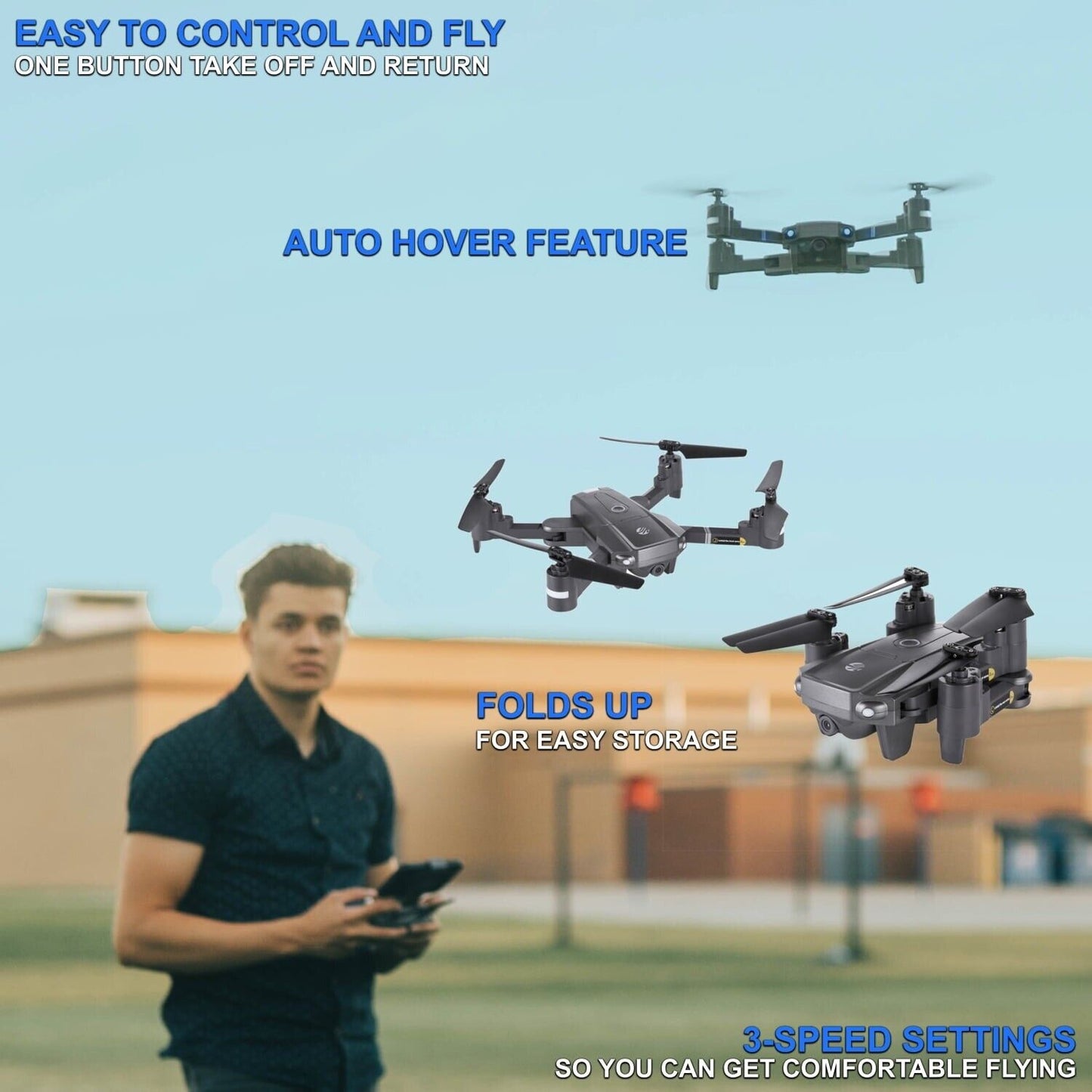 Vivitar SkyHawk Video Drone Kit, Black (DRC447KIT-NOC-T35-2)