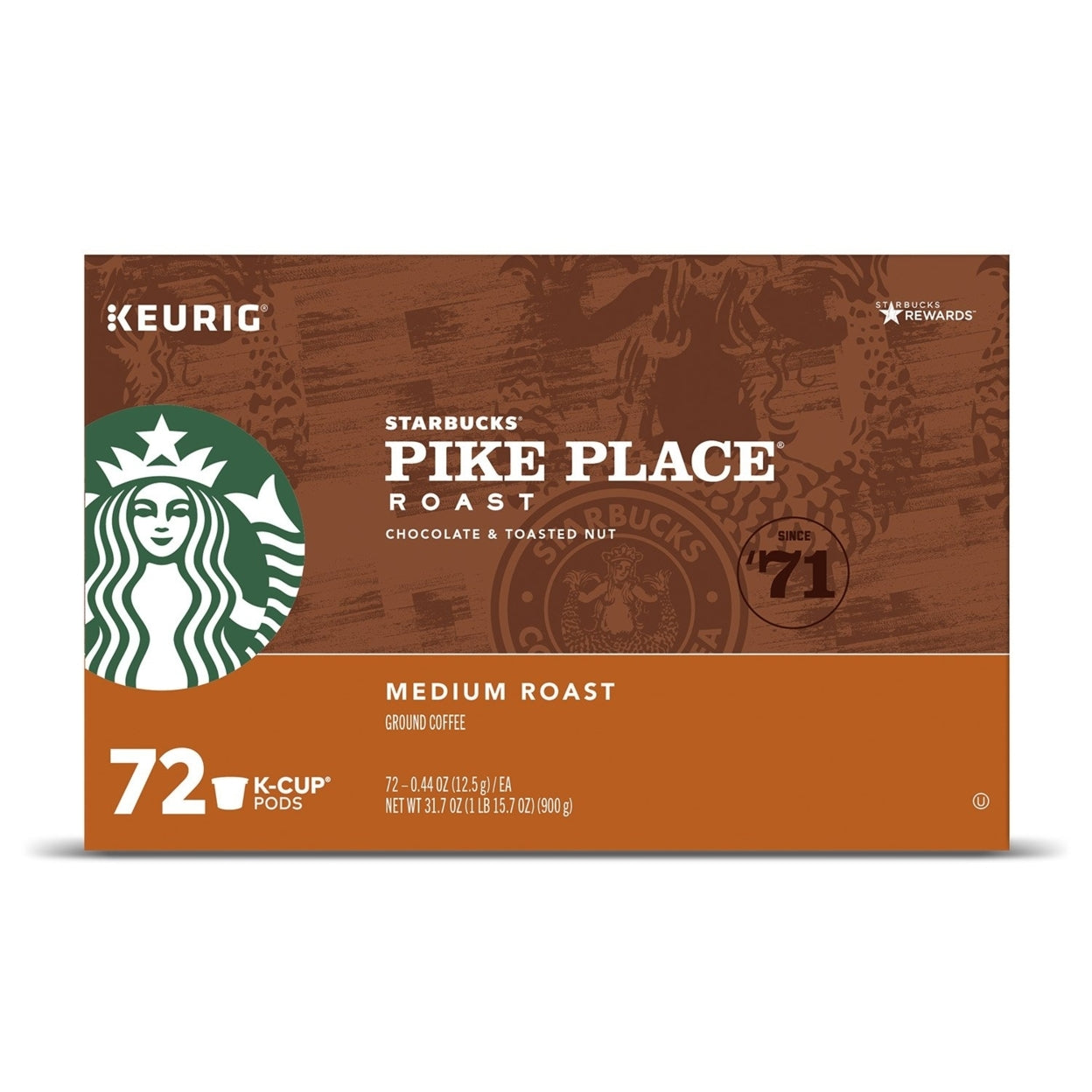 Starbucks Pike Place Medium Roast 72 K-Cup Pods