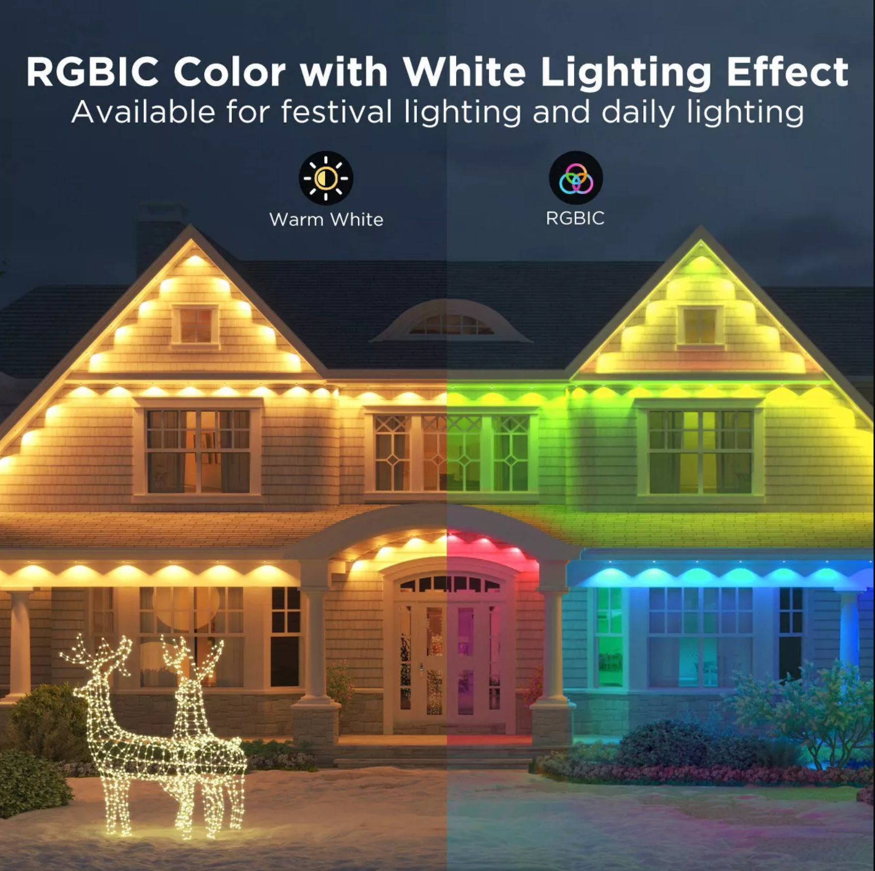 Govee 100ft RGBICW White Permanent Outdoor Lights Elite - Bellso