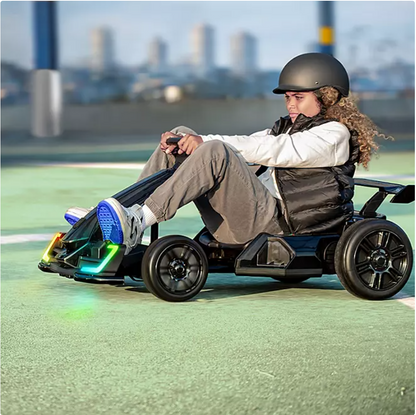 Jetson Volt X Steel Framed 24V Electric Go-Kart, 150lbs Capacity, Black New - Bellso