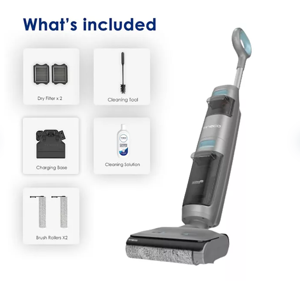 Tineco Go H2O Sense Cordless Wet/Dry Floor Washer with ILoop Sense Technology and Self-Cleaning Mode (GH303) - Grey - Bellso
