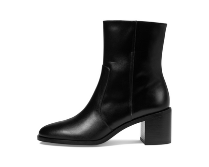 Stuart Weitzman Esme Zip Bootie Women's Flat Shoes Black : 7 M, Leather/Rubber - Bellso