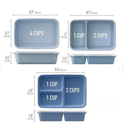 Bentgo 90 Piece Meal Prep Set, Blue Mist - Bellso