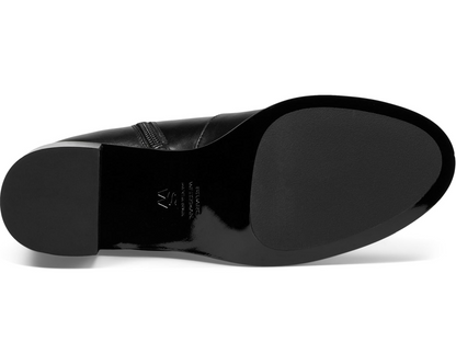 Stuart Weitzman Esme Zip Bootie Women's Flat Shoes Black : 7 M, Leather/Rubber - Bellso