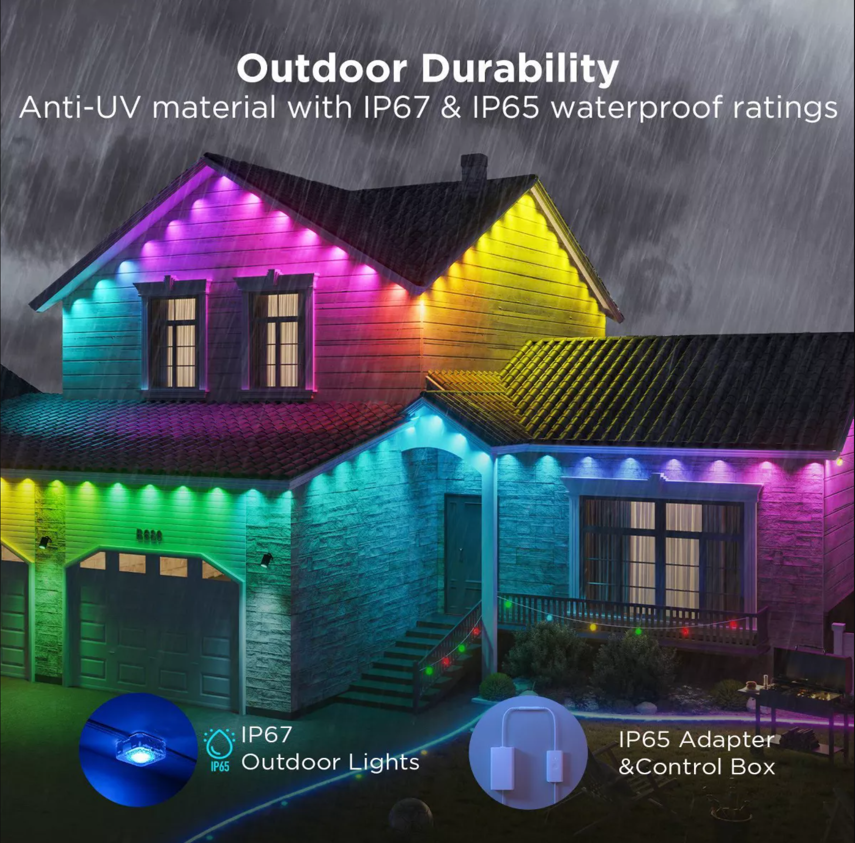 Govee 100ft RGBICW White Permanent Outdoor Lights Elite - Bellso