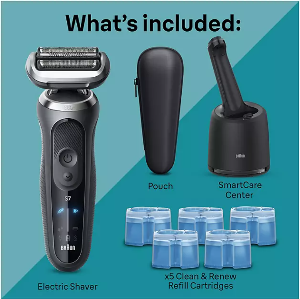 Braun Series 7 360 Flex Waterproof 3-Speed Men's Electric Shaver Kit 7189cc - Bellso