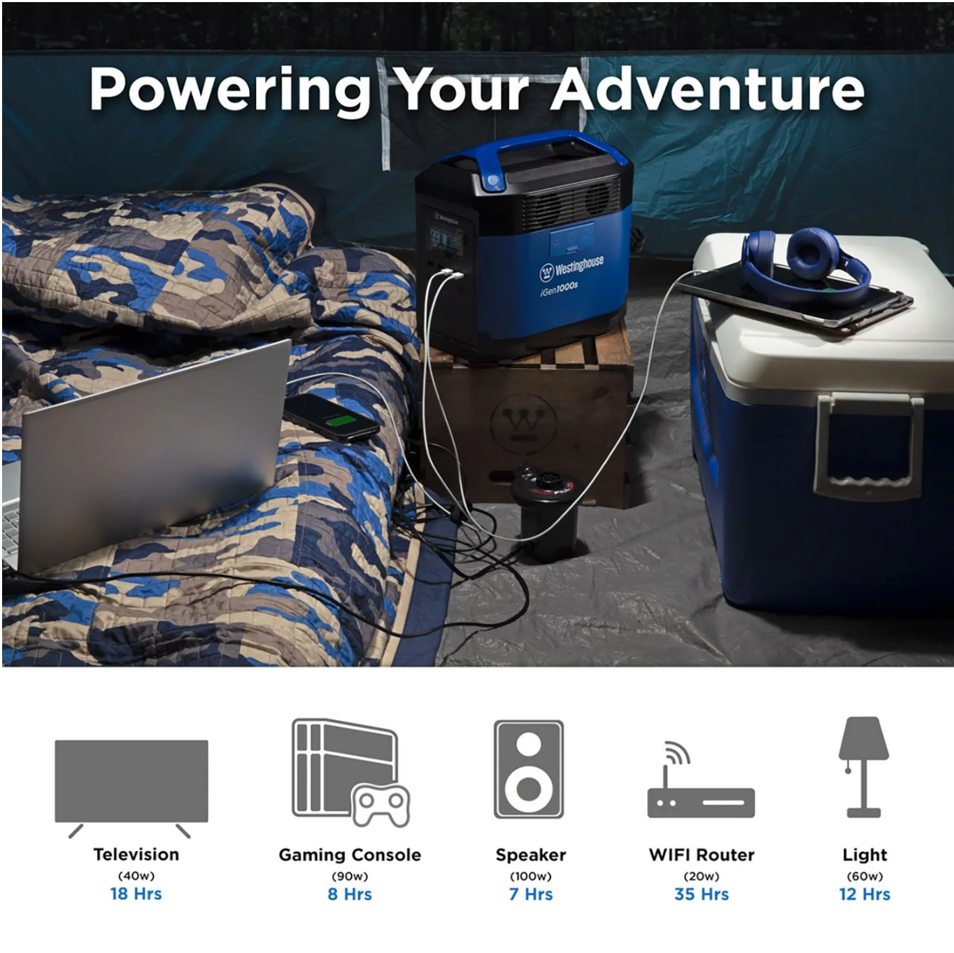 Westinghouse 1008Wh Portable Power Station Lithium-Ion Battery  3000W Solar Generator  Pure Sine Wave - Bellso
