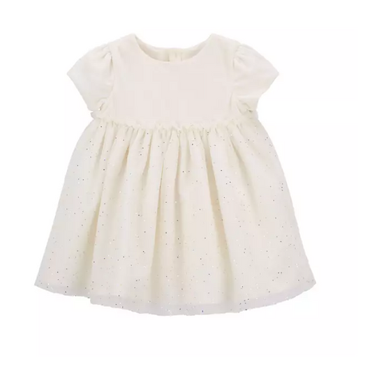 Carter's Toddler Girls Diaper Cover Short Sleeve Holiday Dress Size 12m - Bellso