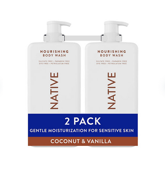 Native Body Wash - Coconut & Vanilla - Sulfate Free - 36 Fl Oz 2 pack - Bellso