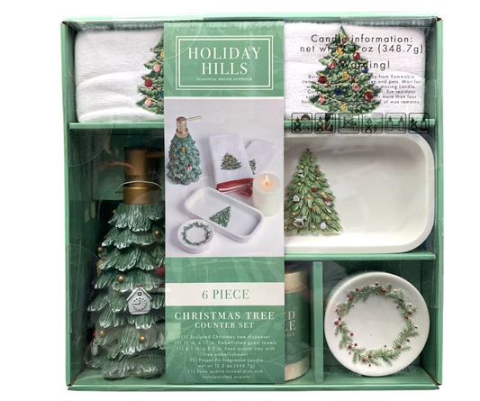 Holiday Hills Seasonal Decor 6-Piece Bathroom Counter Set - Bellso