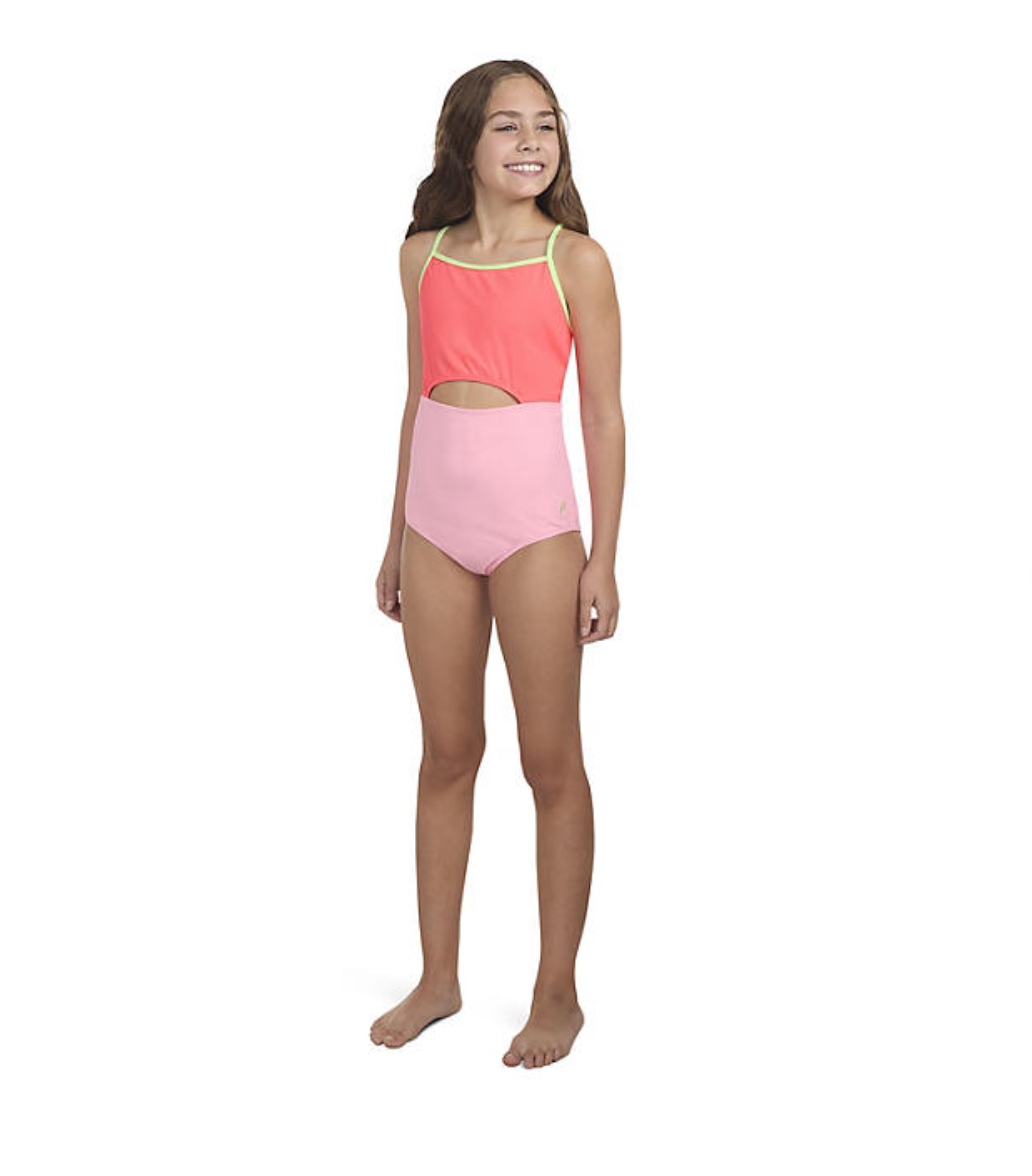 Hurley Girls Ribbed One-Piece Swimsuit L 10/12 - Bellso