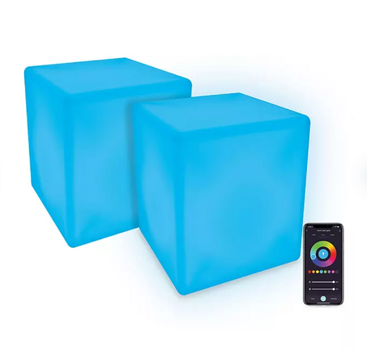 Atomi Smart Portable IP65 Indoor/Outdoor Cube Light Seat (2 Pack) - Bellso