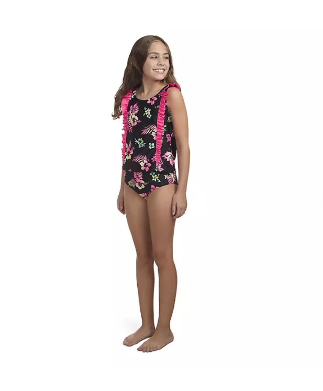Hurley Girls 2-Piece Ruffle Tankini Swim Set Size L 10/12 - Bellso