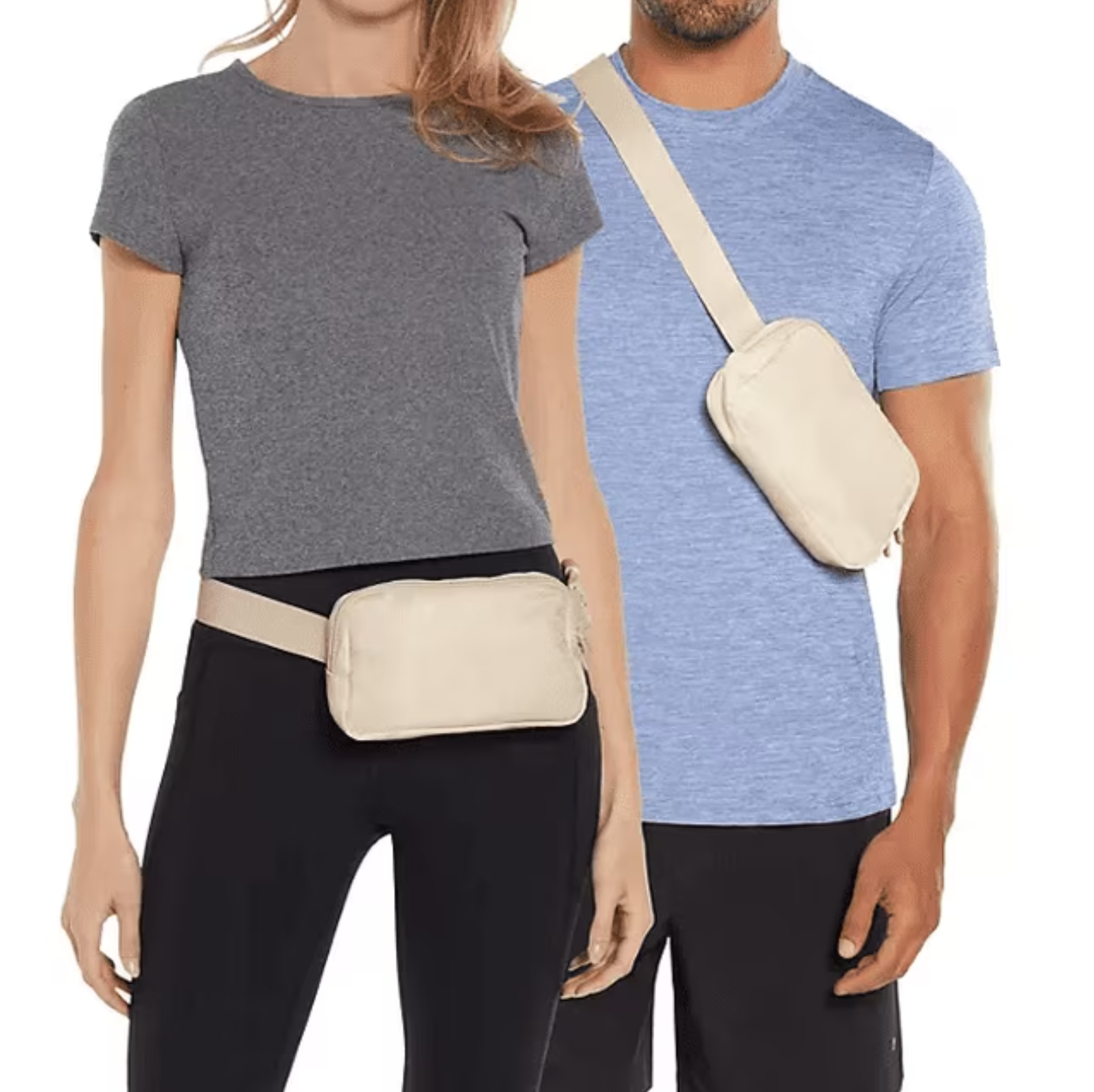 Gap Unisex Fanny Pack, Polyester, Off-White - Bellso