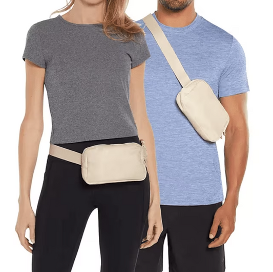 Gap Unisex Fanny Pack, Polyester, Off-White - Bellso