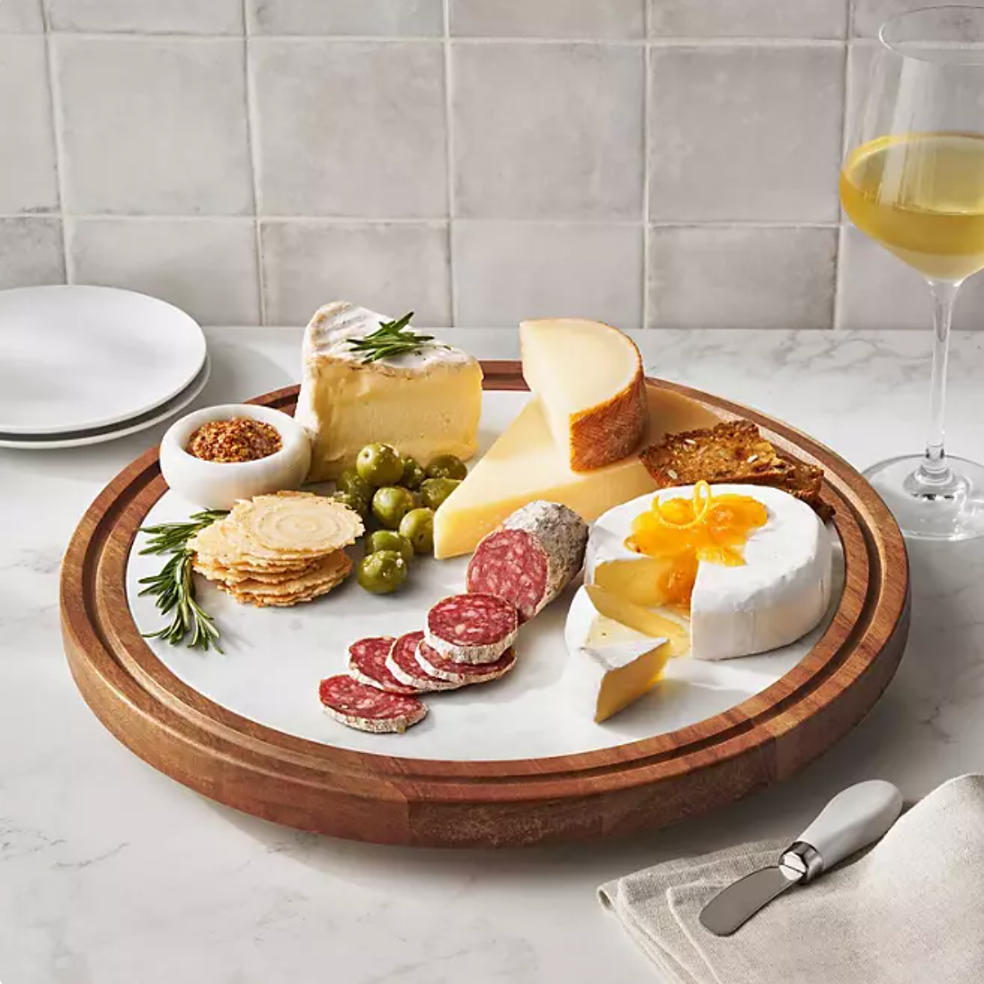 Member's Mark Wood & Marble Lazy Susan - Bellso