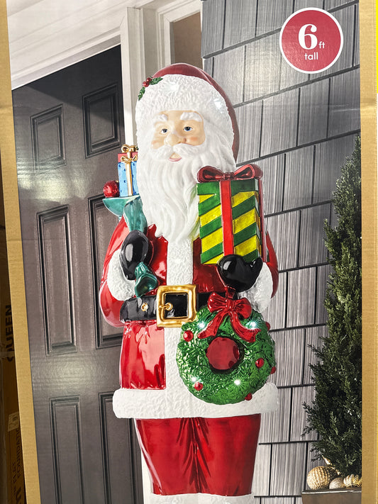 Members Mark 6' Pre Lit Santa Decor