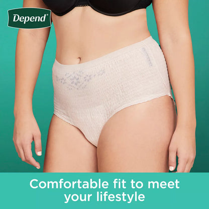 Depend Fresh Protection Adult Incontinence & Postpartum Underwear for Women - Maximum Absorbency - XXL - Blush - 44ct - Bellso