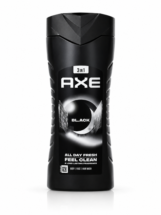 Axe Black 3in1 Body Face Hair Wash 400ml for Men Frozen Pear & Cedarwood
