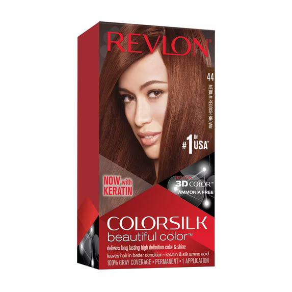 Revlon ColorSilk 44 Beautiful Color Permanent Hair Color  Medium Reddish Brown