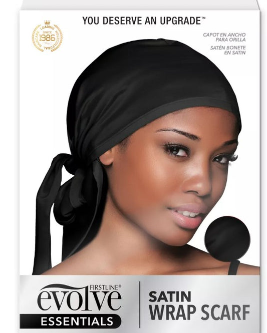 Evolve Satin Wrap Scarf, Black - Bellso