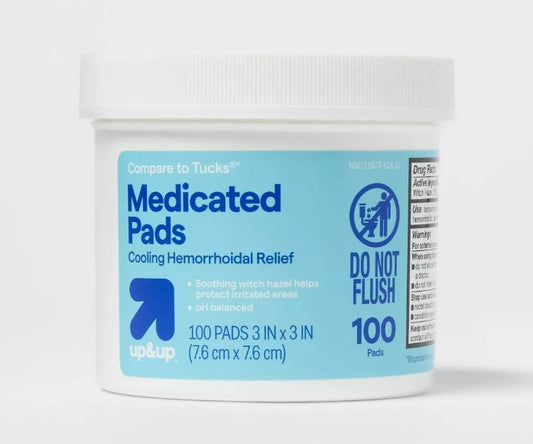 Medicated Hemorrhoidal Pads - 100ct - up&up - Bellso