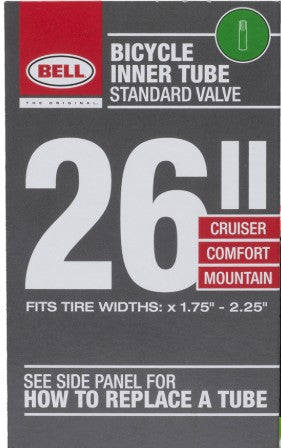Bell Sports Standard Bicycle Inner Tube  35mm Schrader Valve  26  X 1.75-2.25 - Bellso
