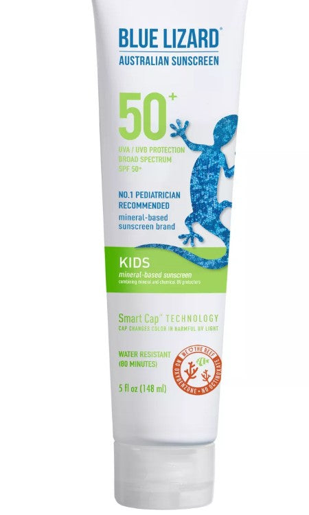 BLUE LIZARD Kids Sunscreen Lotion SPF 50+ 5oz Tube  Cream