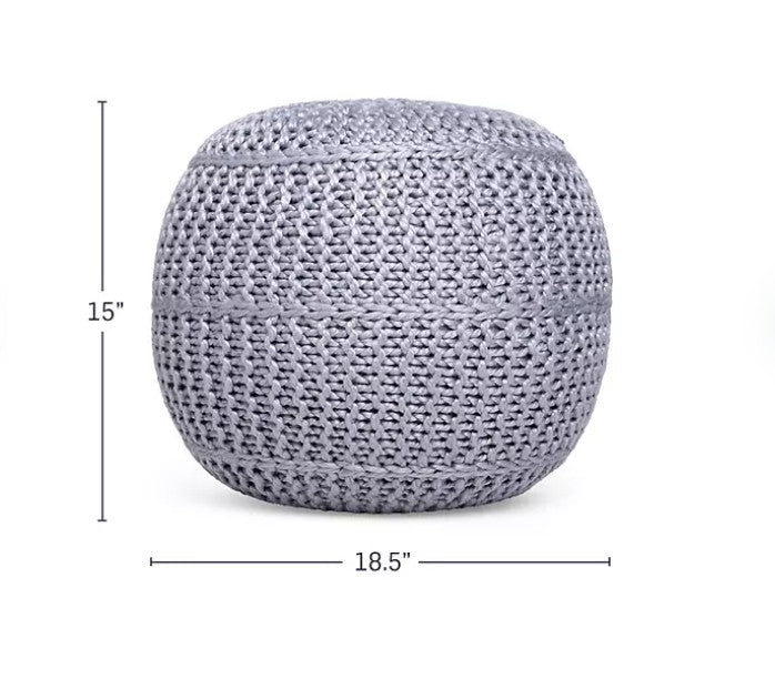 BirdRock Home Hand-Knitted Lightweight Pouf, Assorted Colors - Bellso
