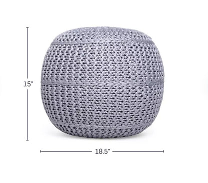 BirdRock Home Hand-Knitted Lightweight Pouf, Assorted Colors - Bellso