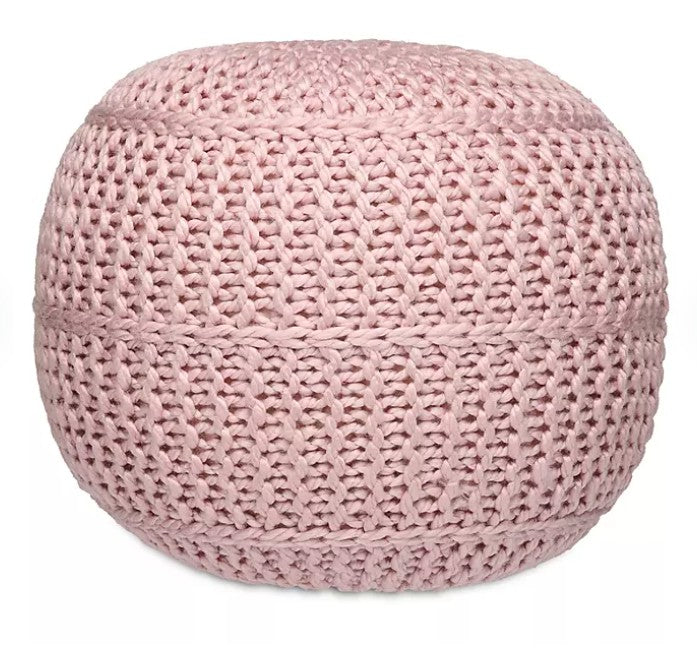 BirdRock Home Hand-Knitted Lightweight Pouf, Assorted Colors - Bellso