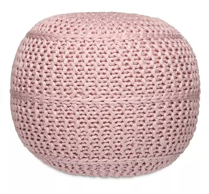 BirdRock Home Hand-Knitted Lightweight Pouf, Assorted Colors - Bellso