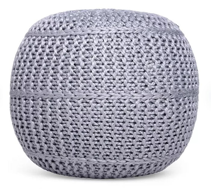 BirdRock Home Hand-Knitted Lightweight Pouf, Assorted Colors - Bellso