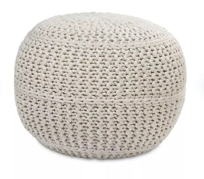 BirdRock Home Hand-Knitted Lightweight Pouf, Assorted Colors - Bellso