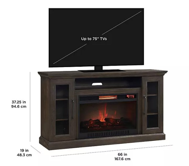 Member’s Mark Ridley Media Fireplace Console, Brown - Bellso