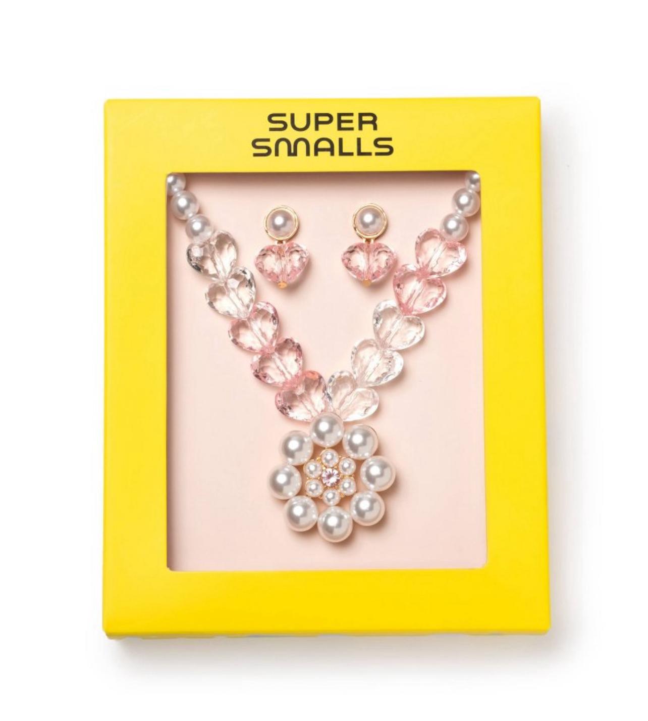 Super Small Pink Necklace and Earrings Set - Bellso