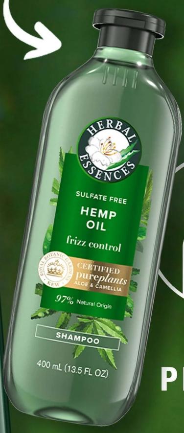 Herbal Essences Bio:renew Hemp + Potent Aloe Sulfate Free Shampoo Frizz Control - 13.5 Fl Oz - Bellso