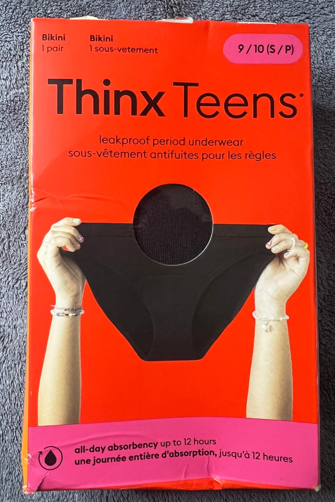 Thinx Teens Bikini Leakproof Women's Period Underwear - Black - Small - Bellso