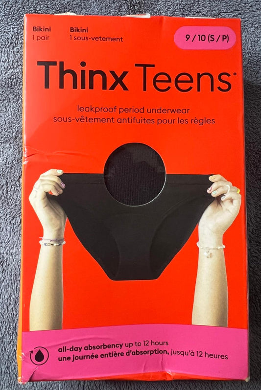 Thinx Teens Bikini Leakproof Women's Period Underwear - Black - Small - Bellso