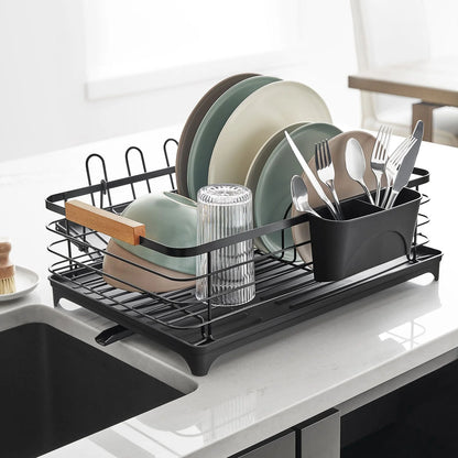 Member's Mark Modern Dish Rack With Utensil Caddy And Glassware Holder Black (NO BOX) - Bellso